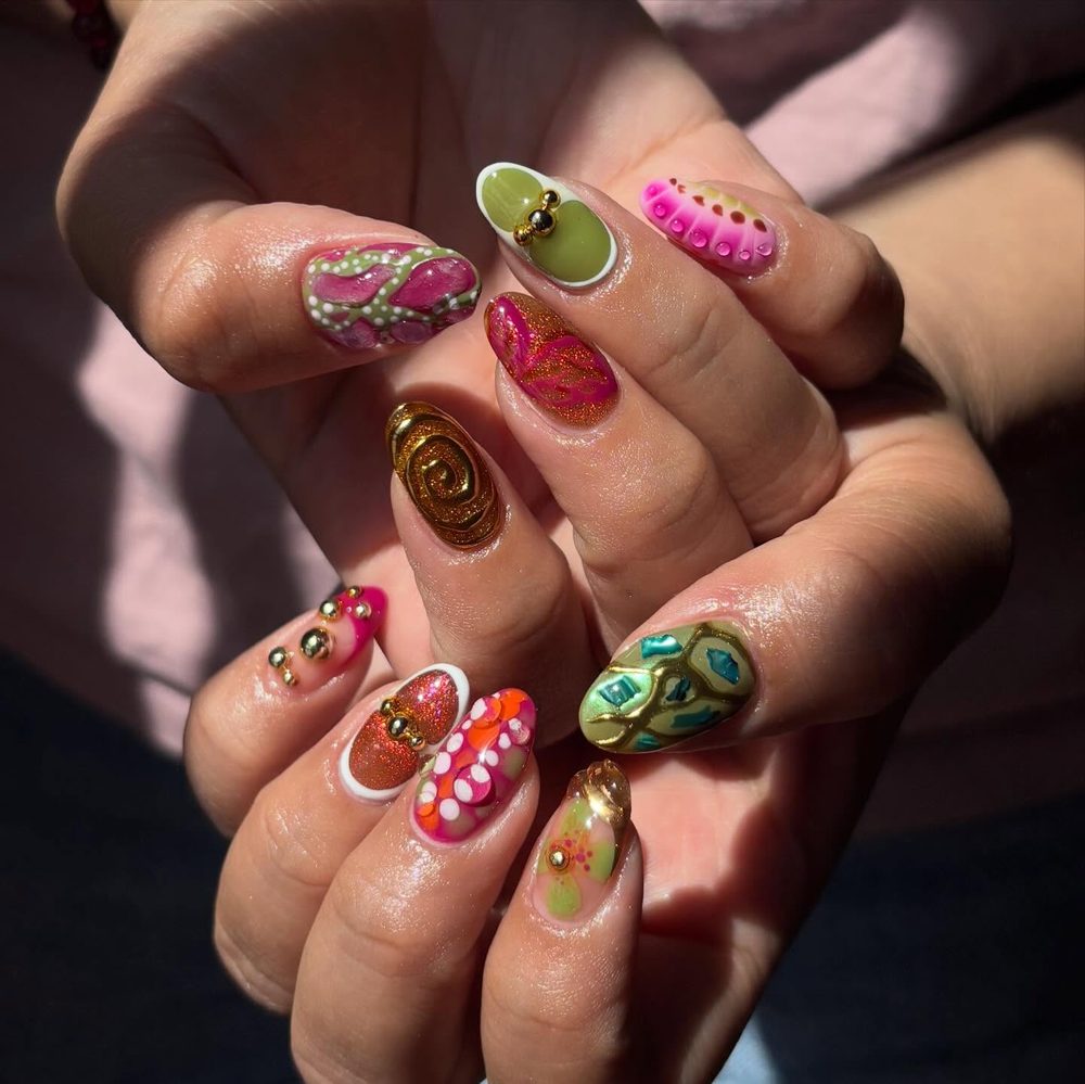 Maximalist Folk Art nails