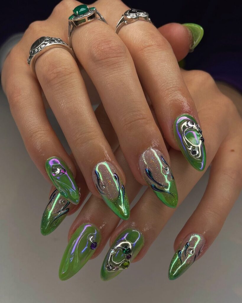 Toxic Green Sorceress nails