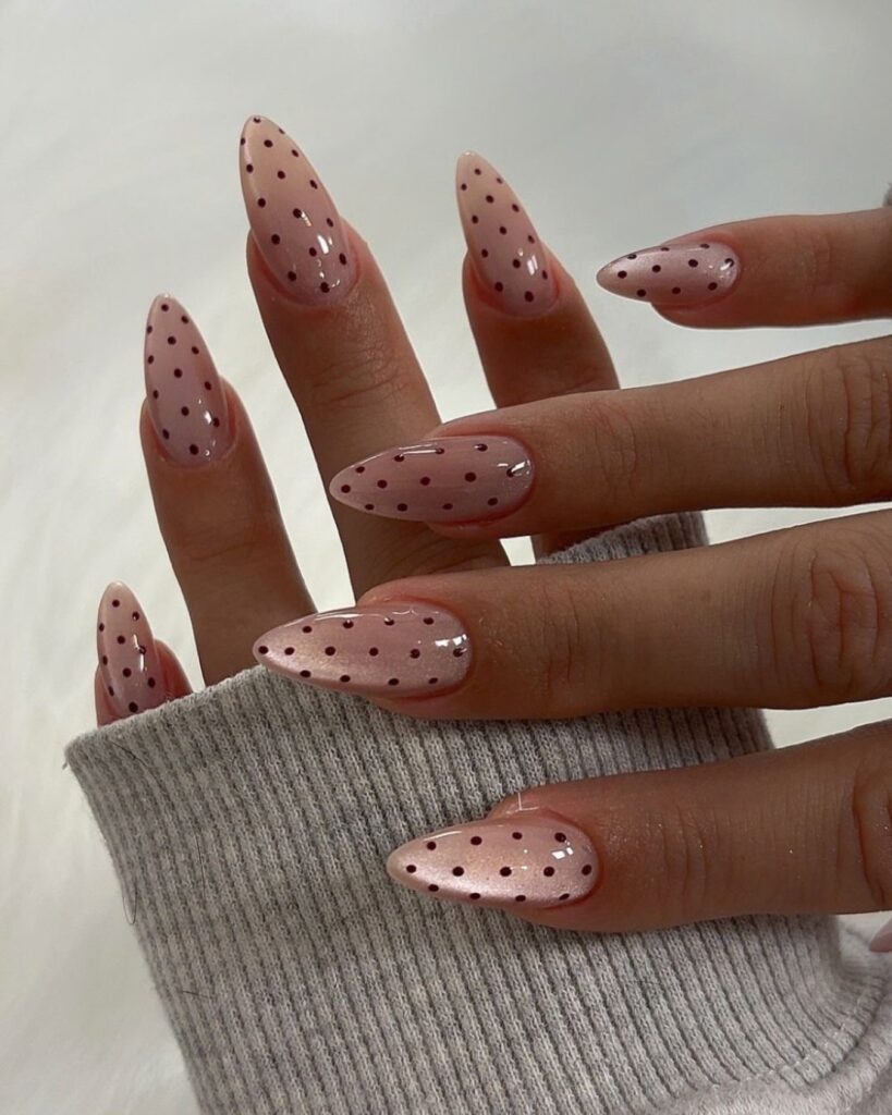 Polka Dot Blush nails