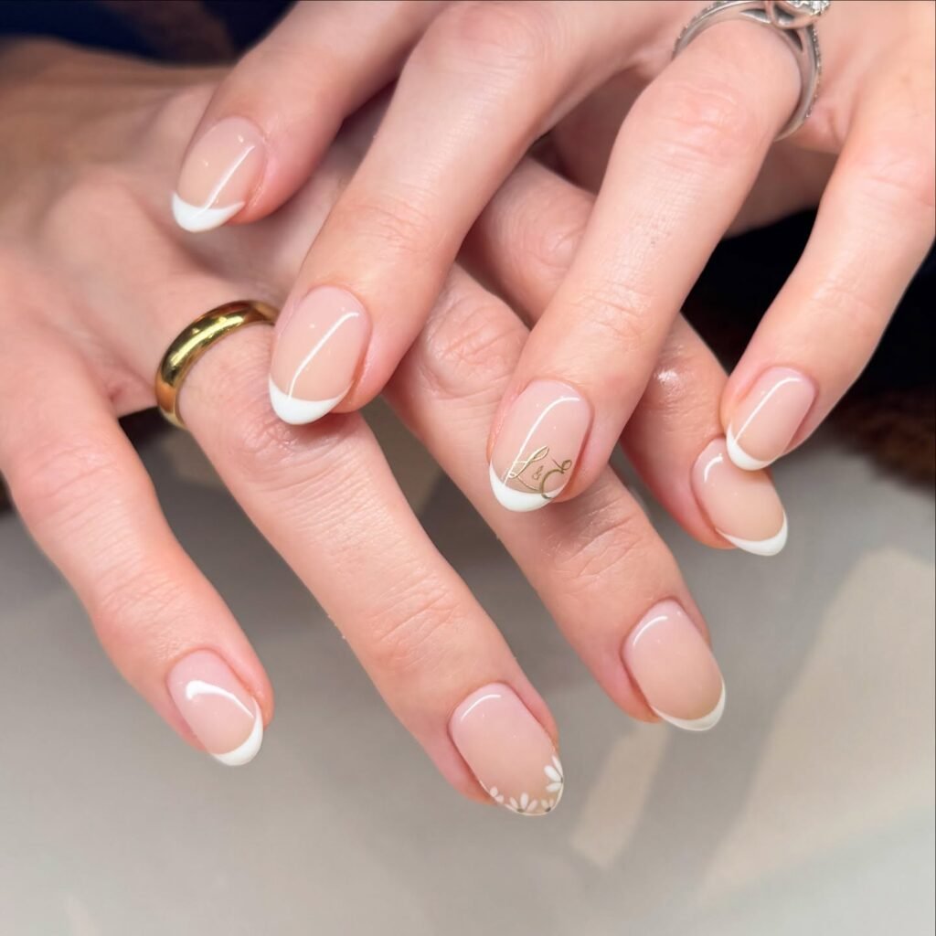 Monogram French Tip nails
