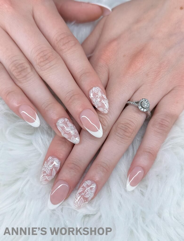 Bridal Lace French nails