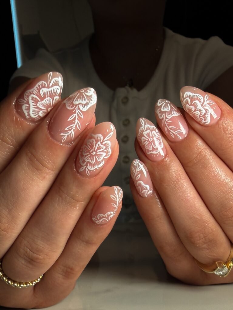 Garden Bloom Nudes nails