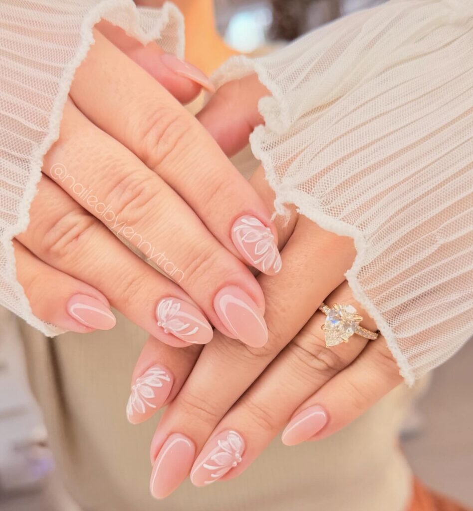 Sheer Petal Blooms nails