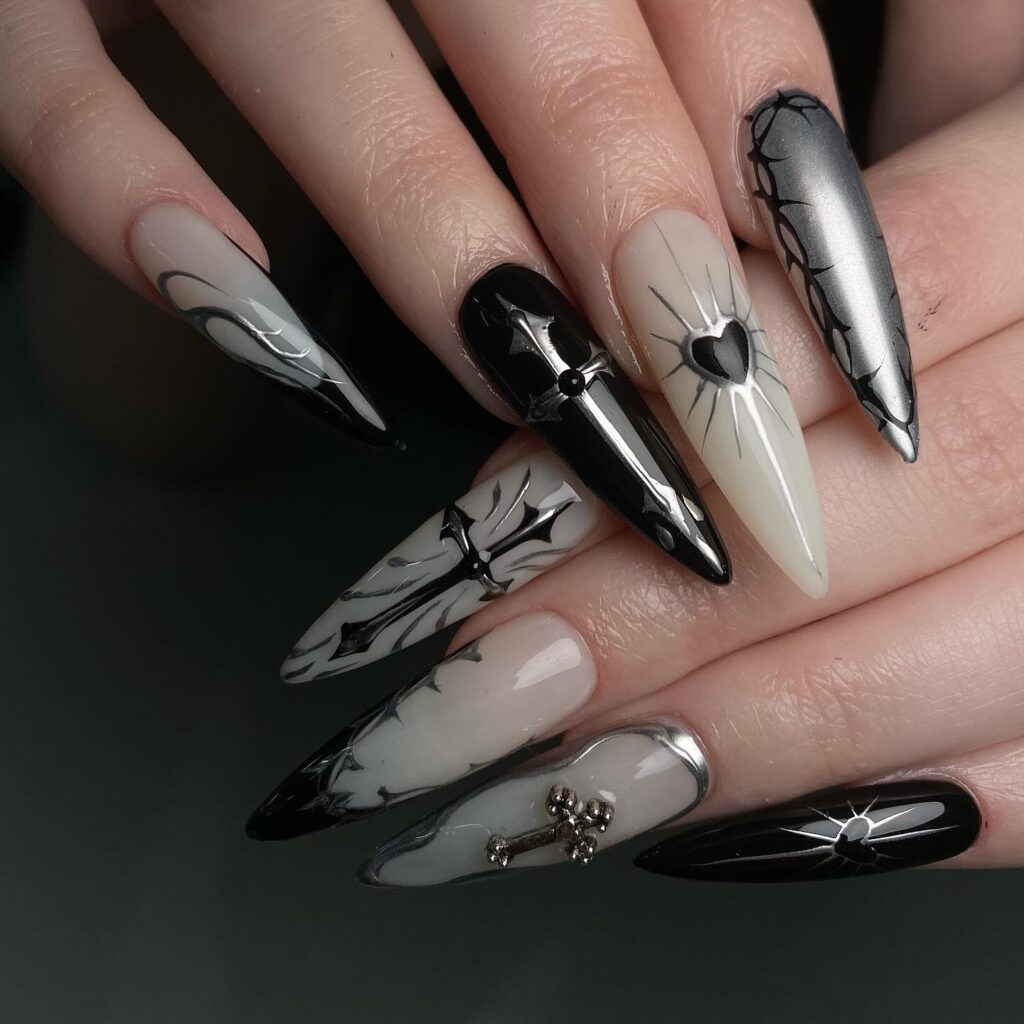 Dark Thorn Cross nails