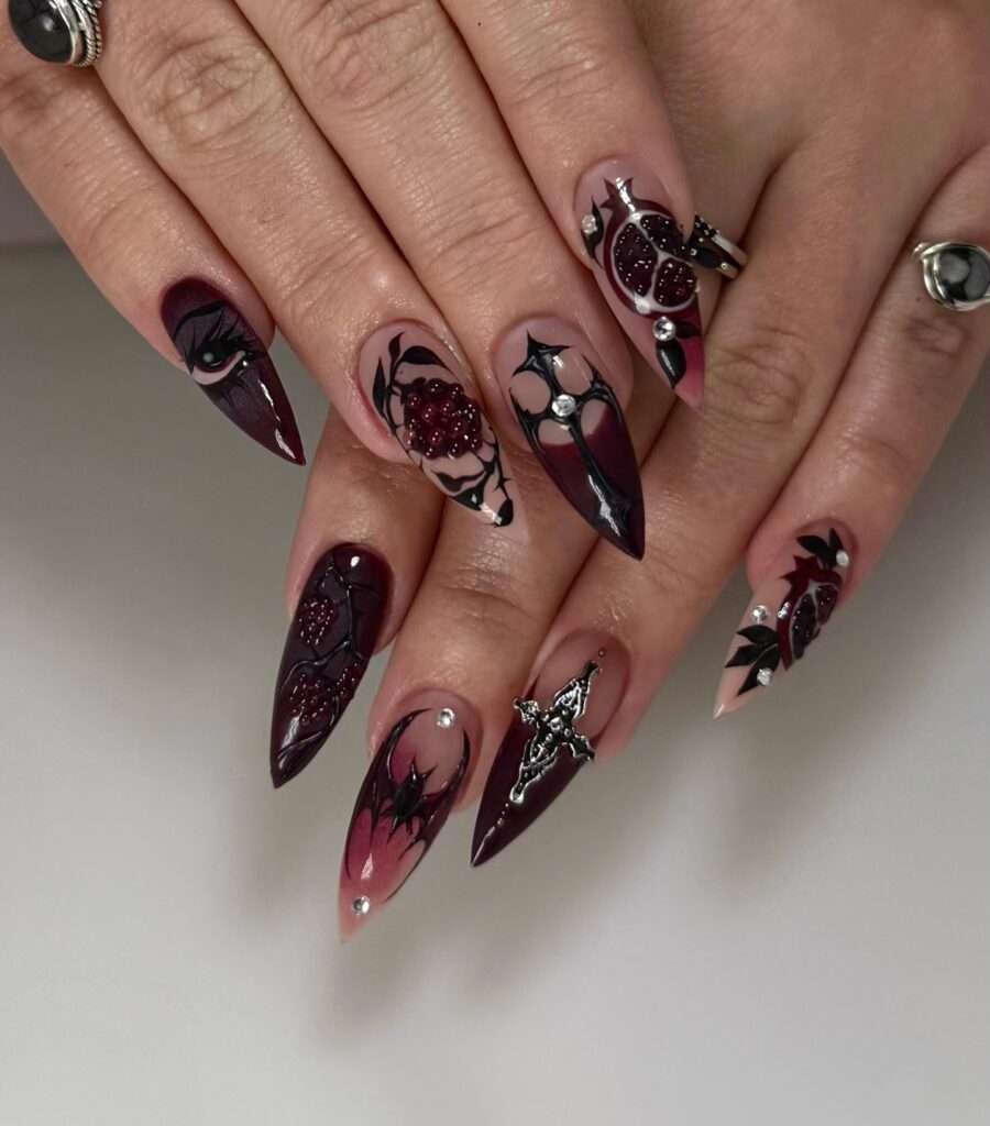 Gothic Pomegranate Claws nails