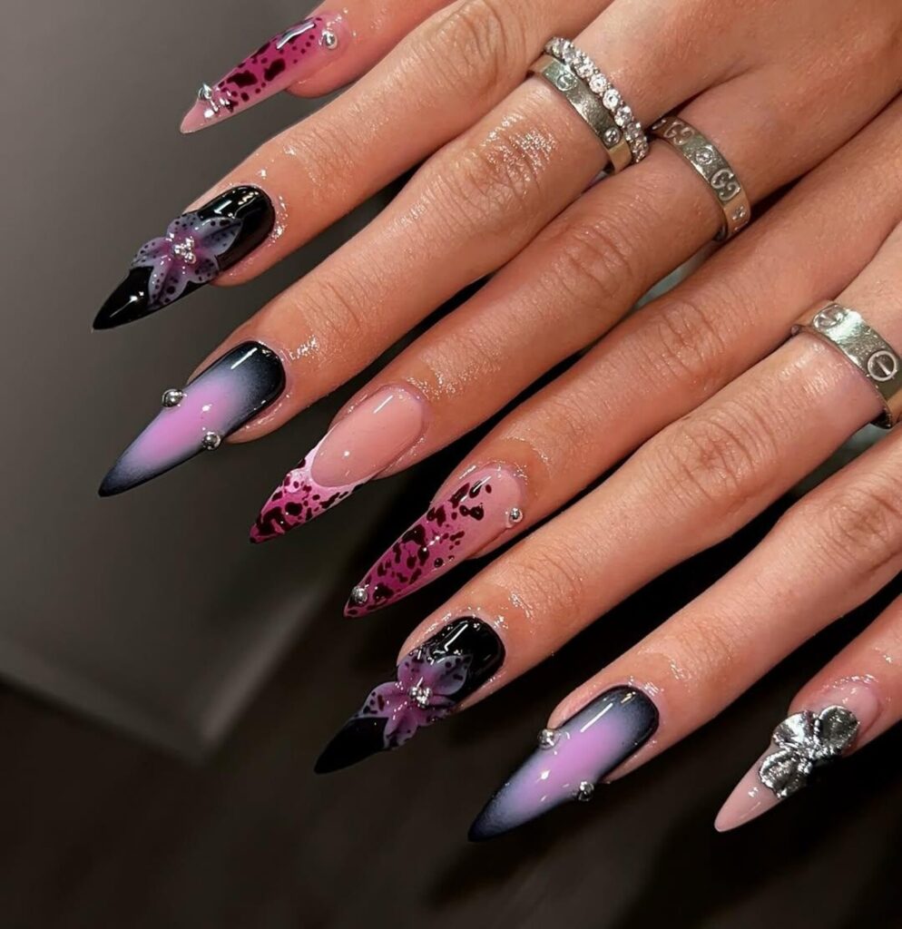 Dark Orchid Ombre nails