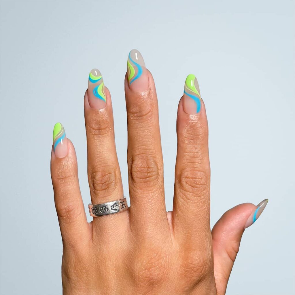 Cobalt Lightning Set nails