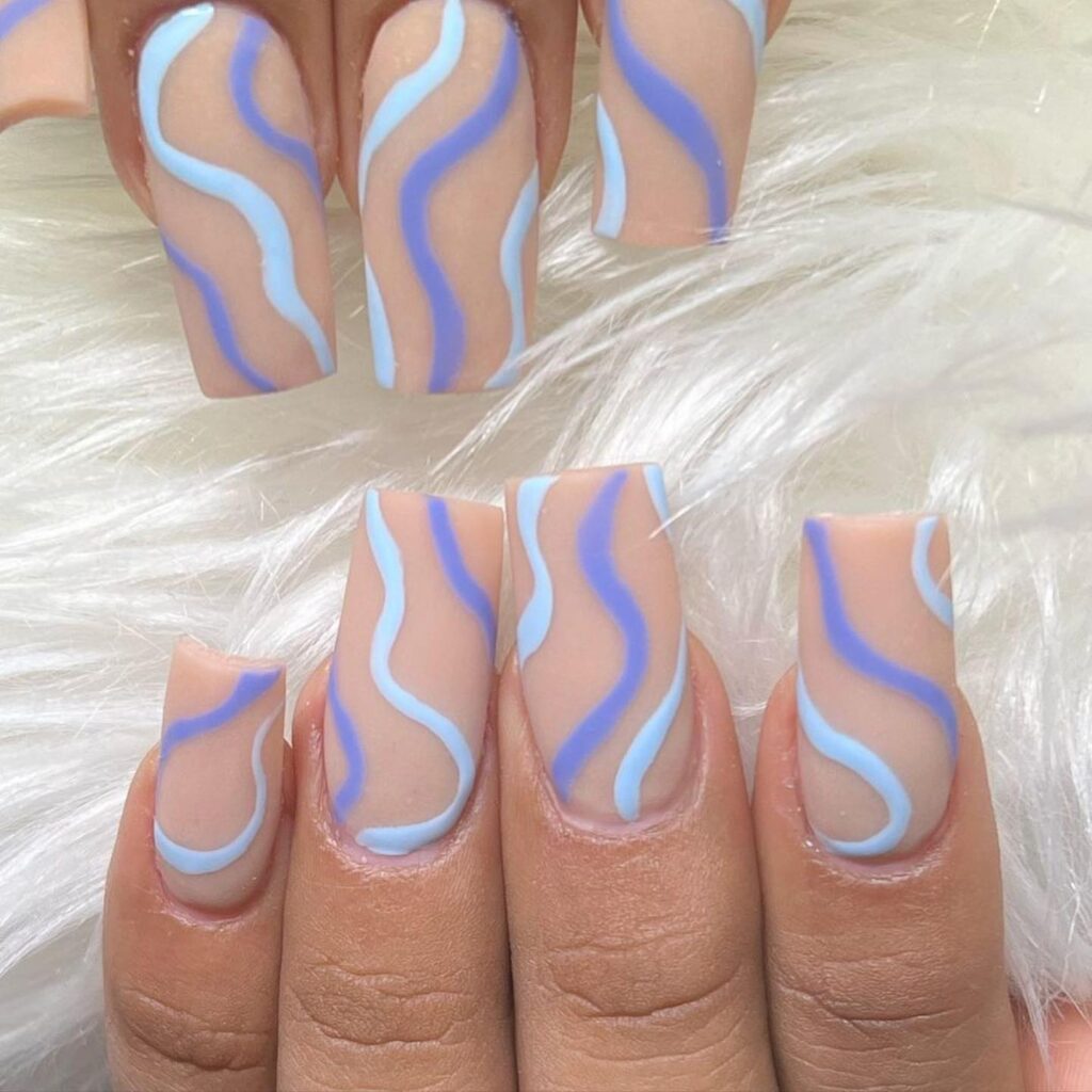 Mocha Zigzag Tip nails