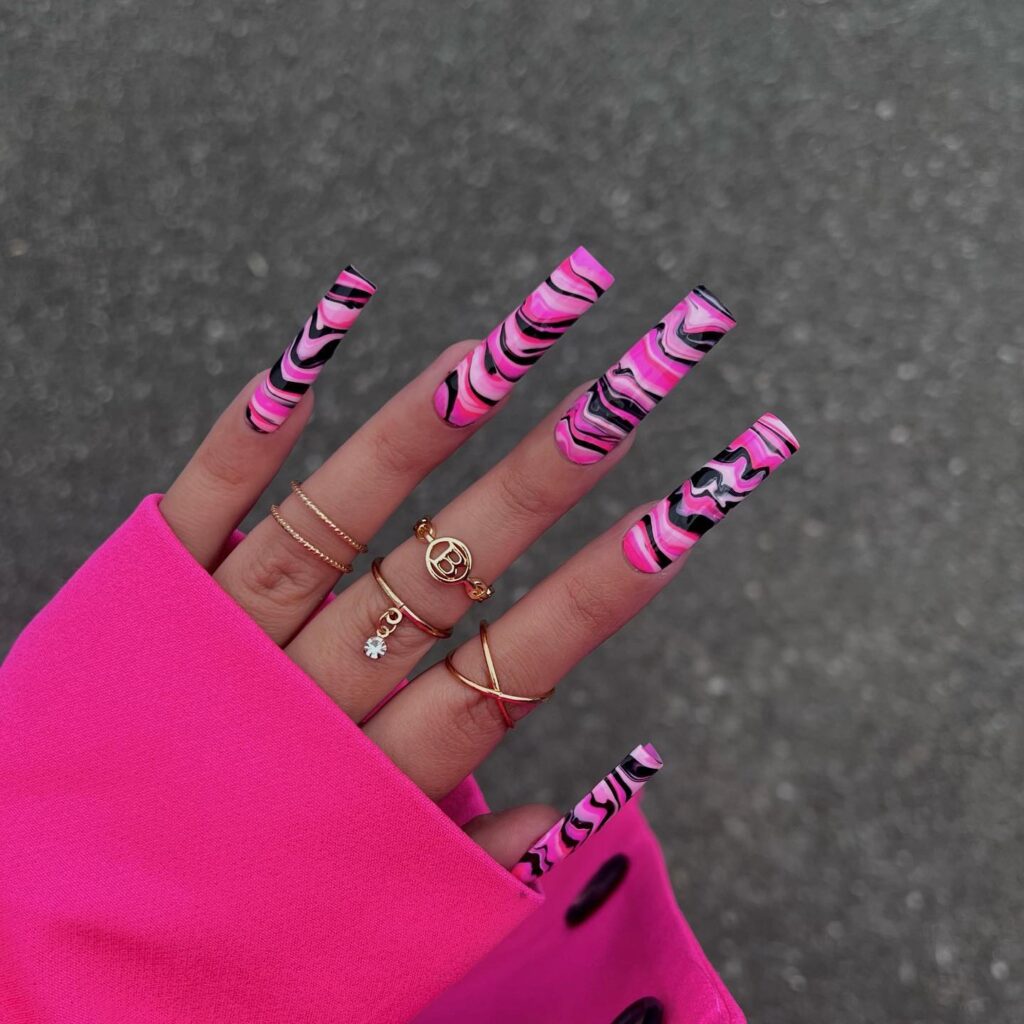 Sunflower Chevron nails