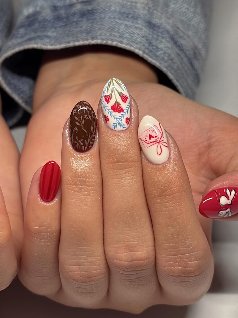 Festive French Tips nails