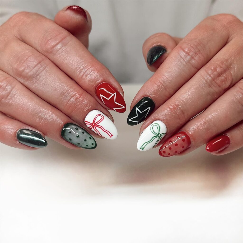 Mistletoe Florals nails