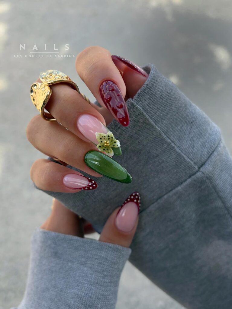 Emerald Gem Set nails
