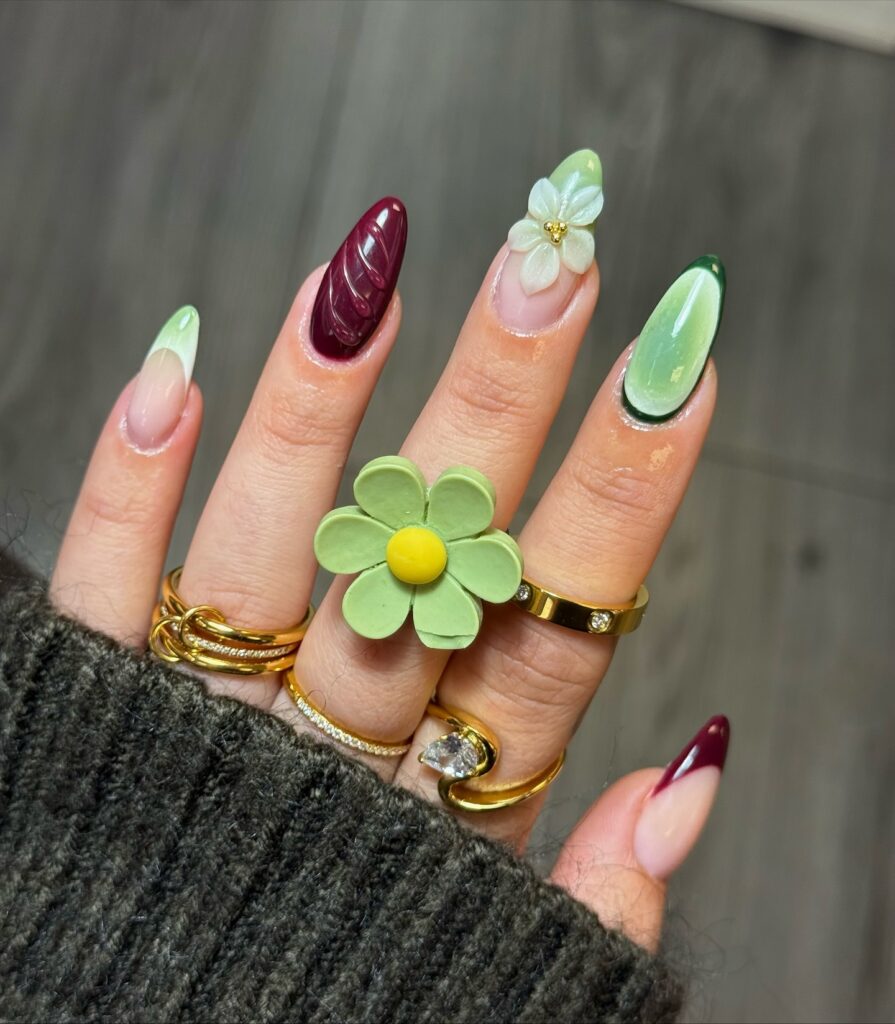 Matte Holiday Blend nails