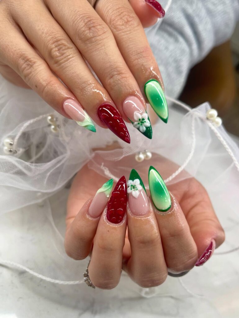 Foil Marble Effect nails