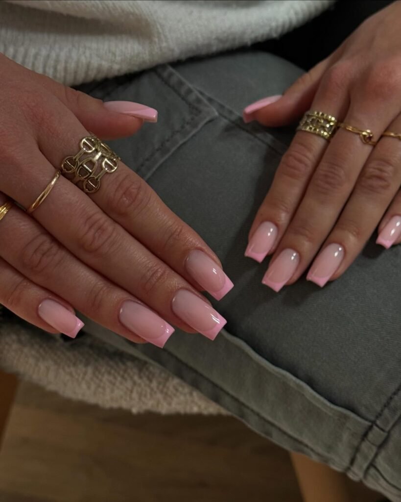Sheer Glazed French nails