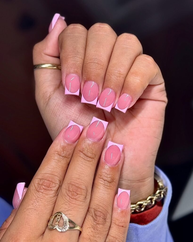 Dusty Mauve French nails