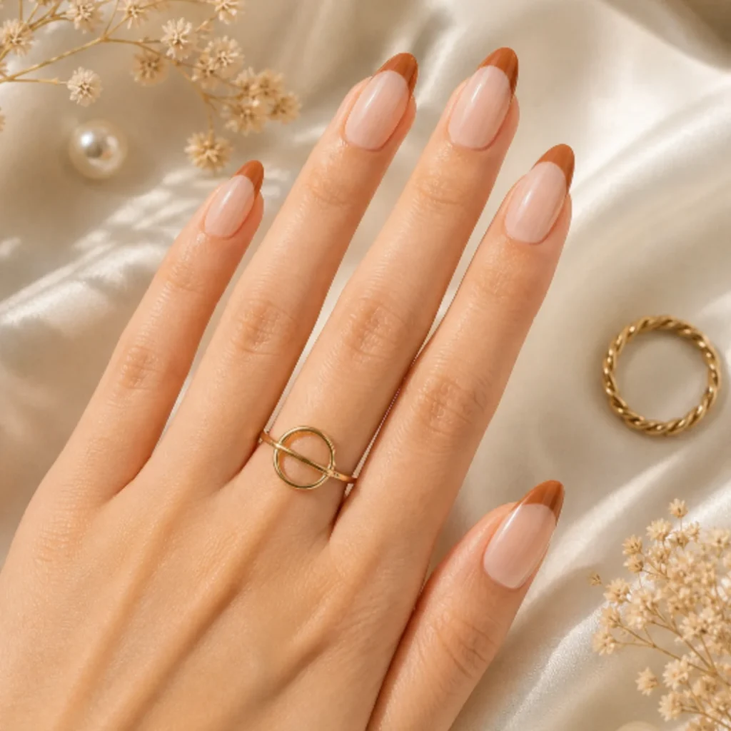 Terracotta Bloom Tips nails