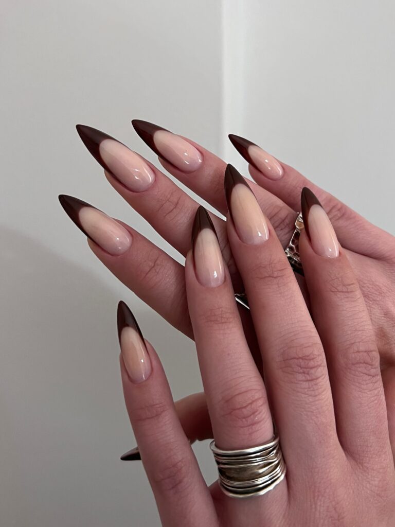 Sharp Dark Tips nails