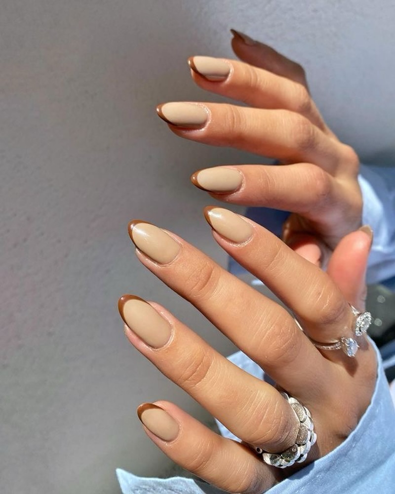 Latte Double Tone nails