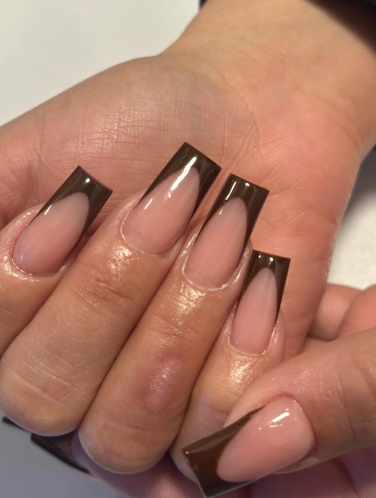 Bold Coffin Tips nails
