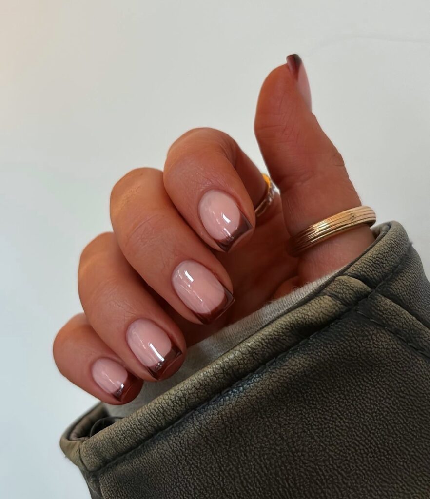 Bronze Short Tips nails