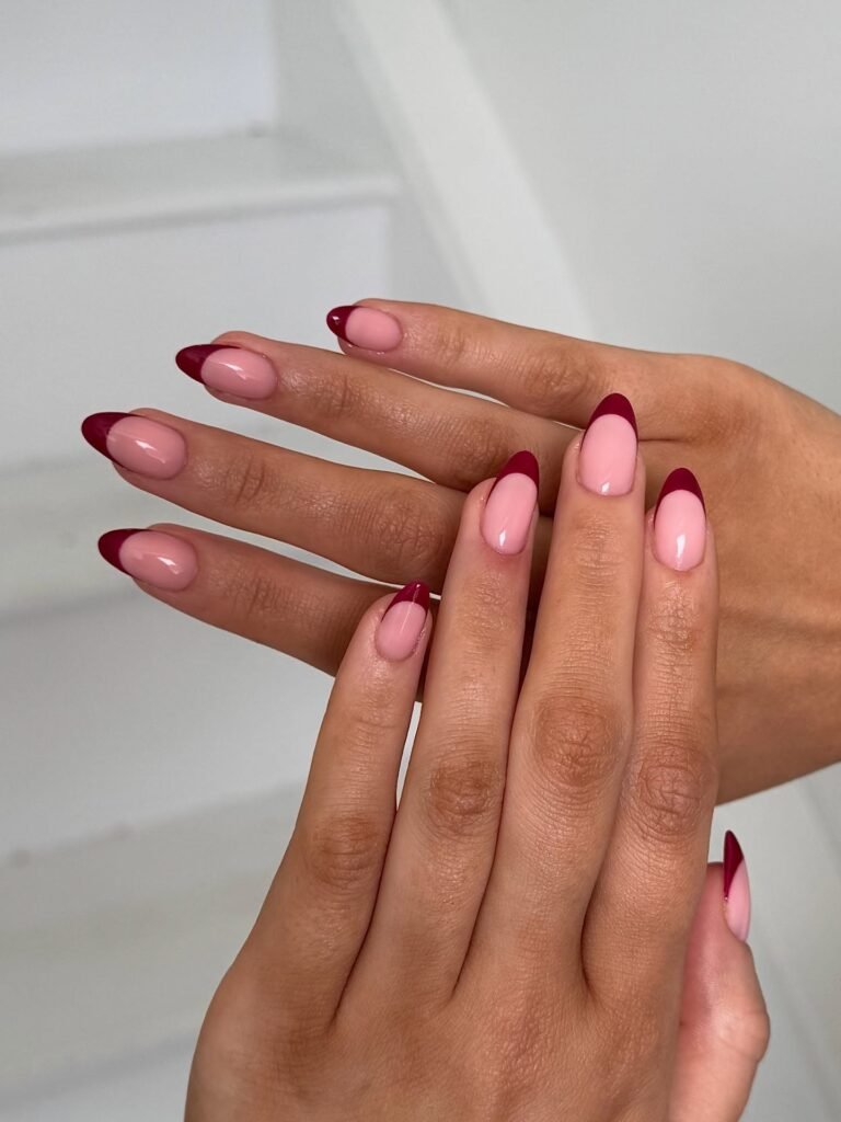 Berry Tip Duet nails