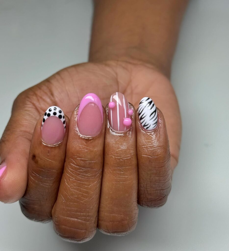 Berry Gloss Stiletto nails