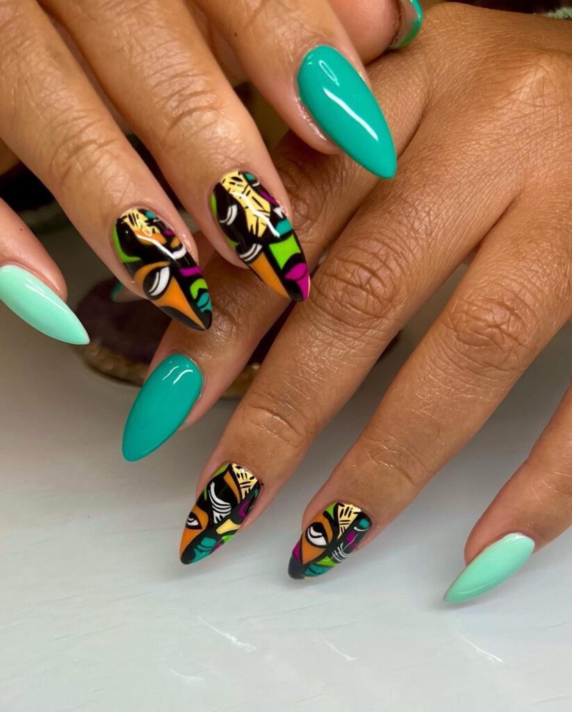 Berry Gloss Stiletto nails