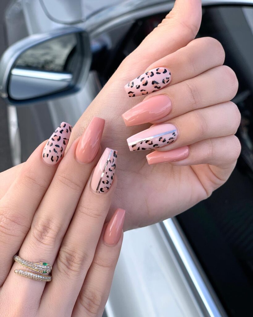 Blush & Cheetah nails