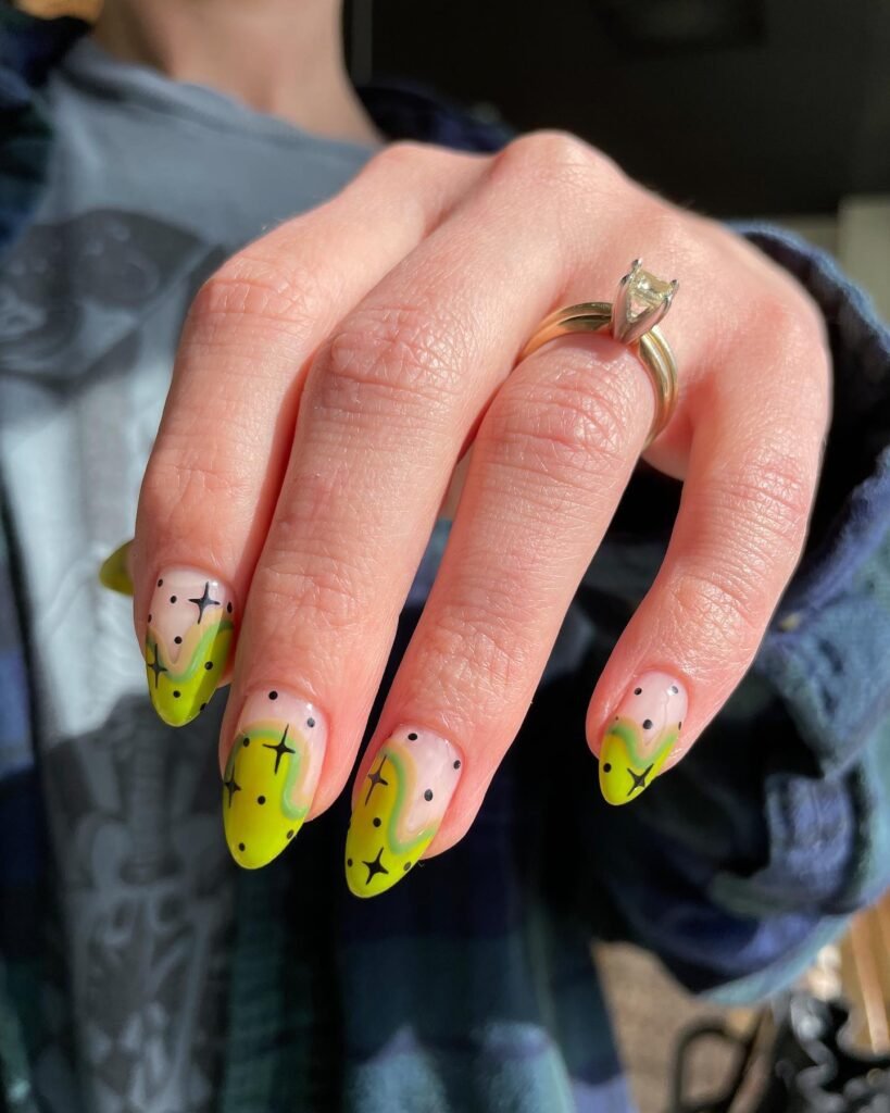 Neon Serpent Tips nails