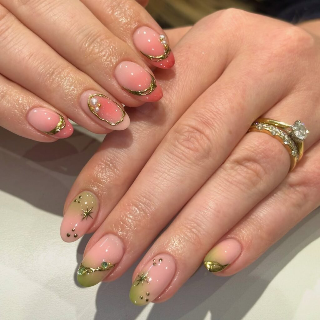 Rose-Gold French Tips nails