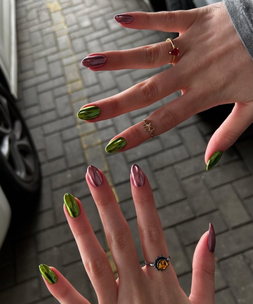 Chrome Chameleon Duo nails