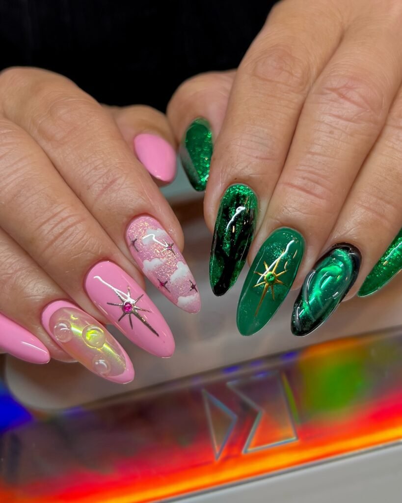 Celestial Duo Split nails