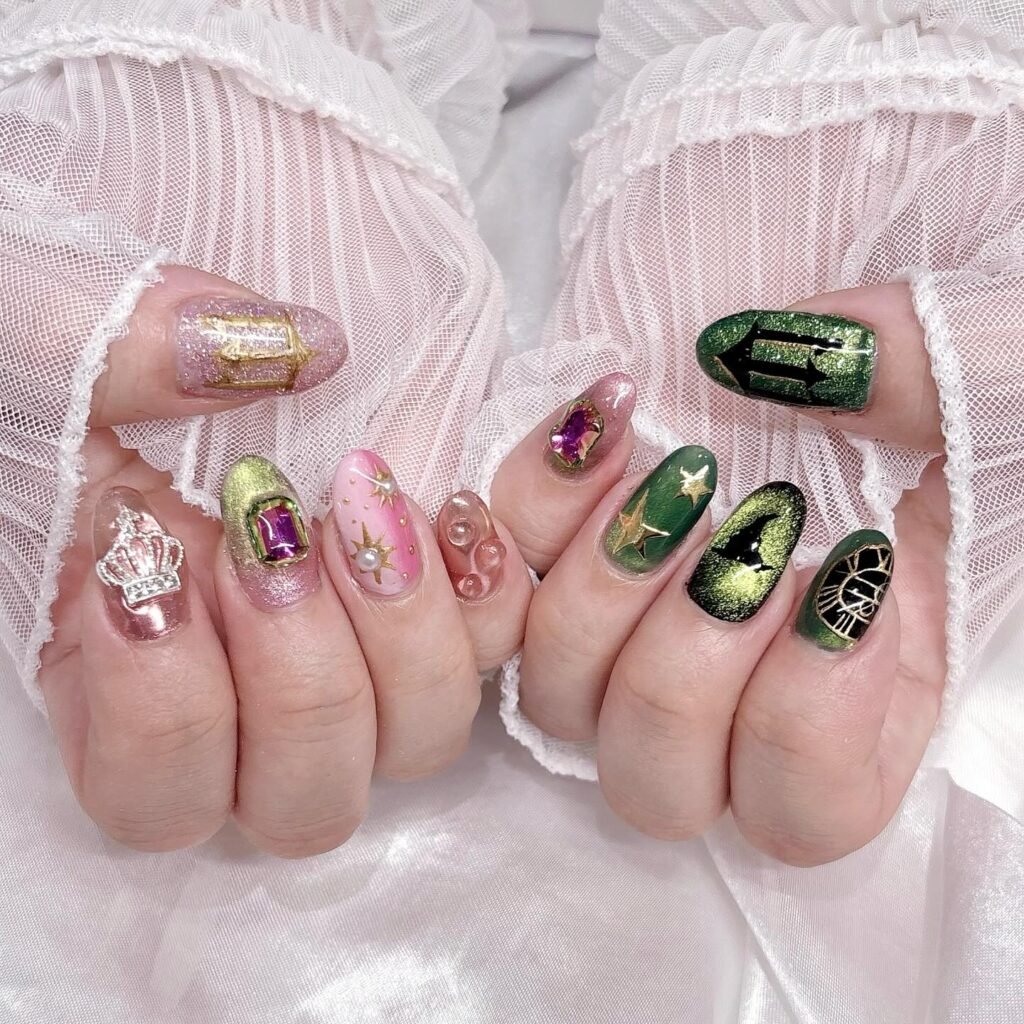 Royal Clock Gems nails