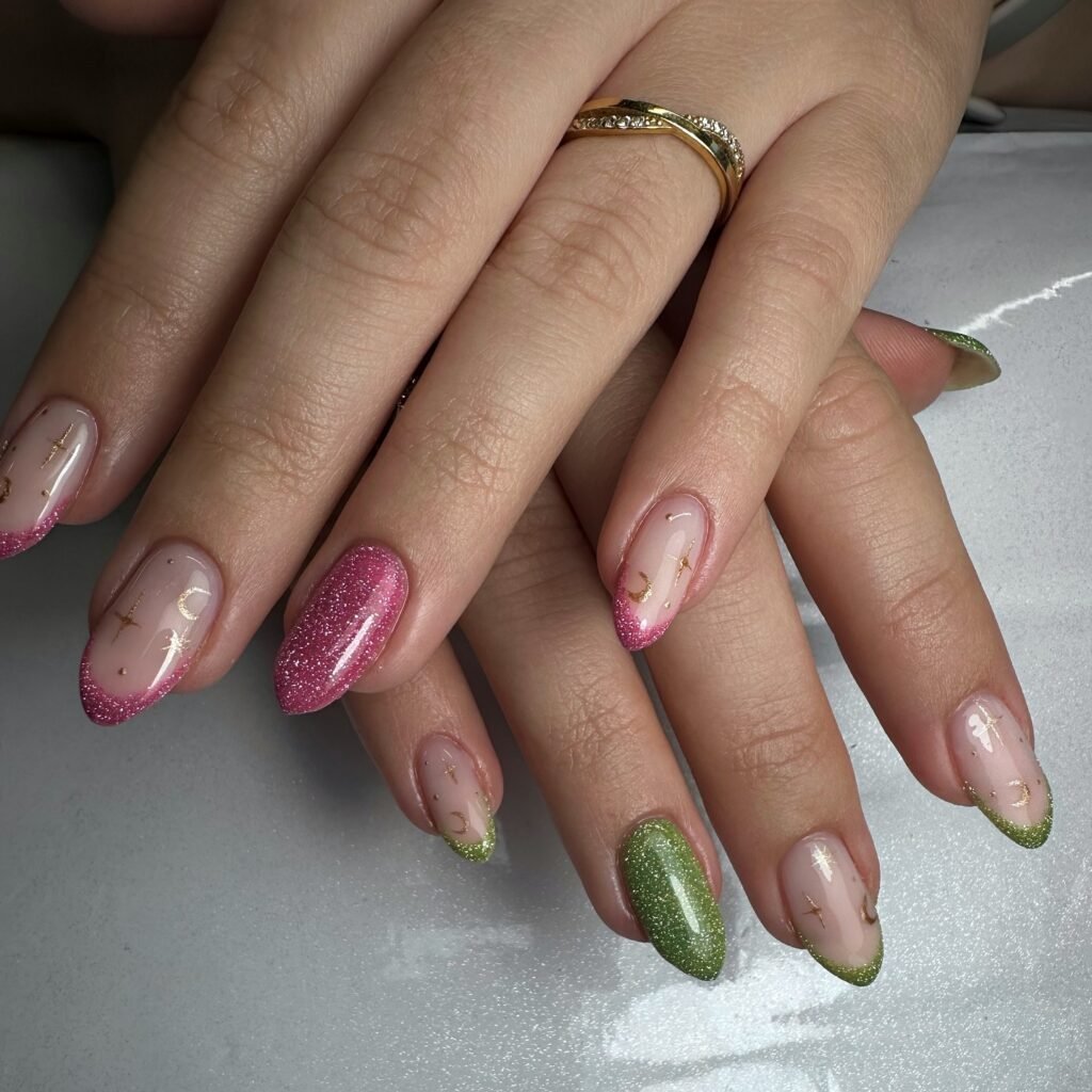 Celestial French Mix nails