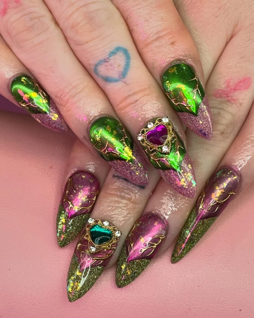 Haunted Jewel Crown nails
