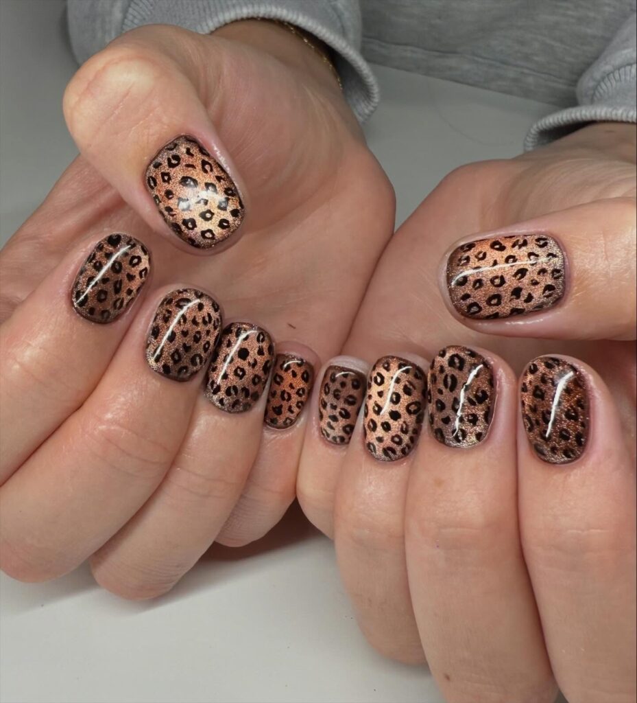 Bronze Spot Shimmer nails