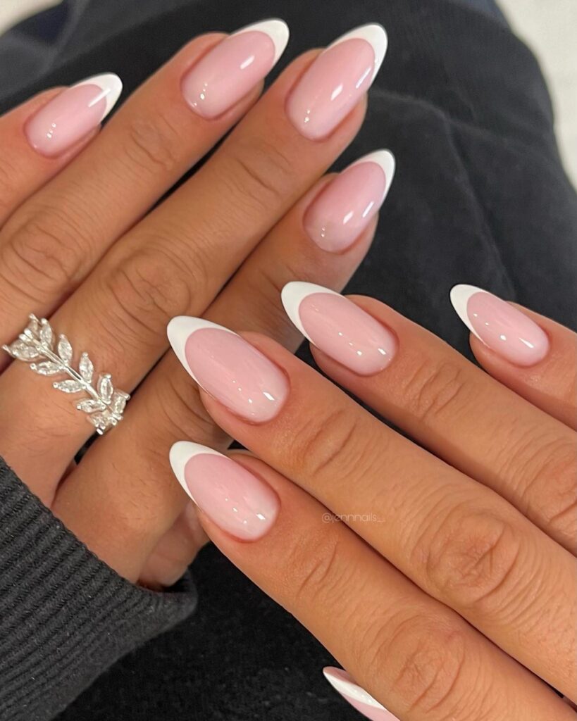 Glazed Doughnut French nails