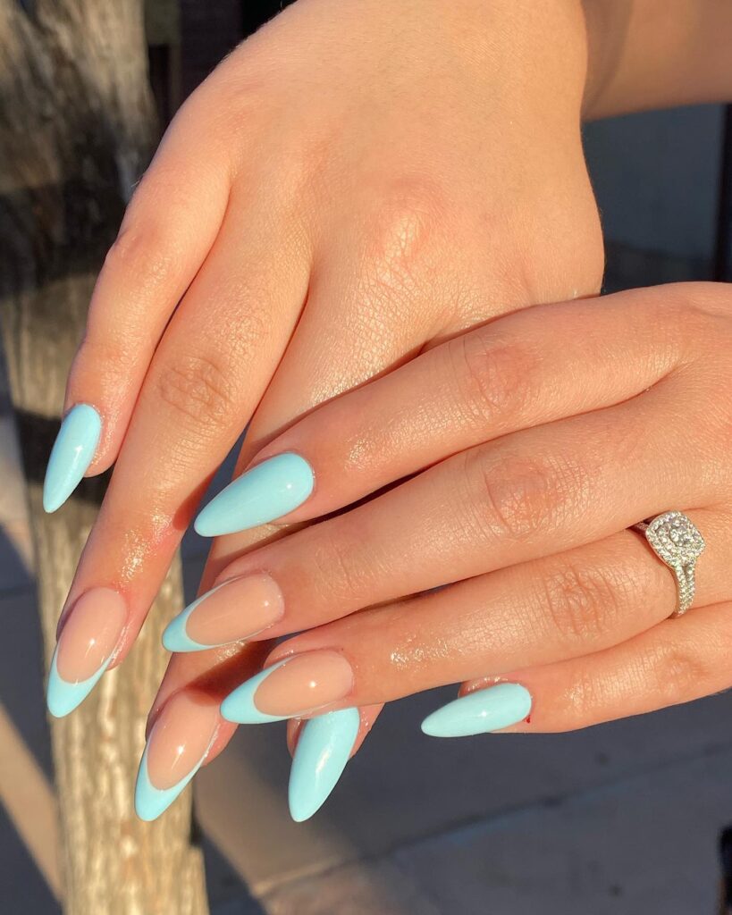 Baby Blue French nails
