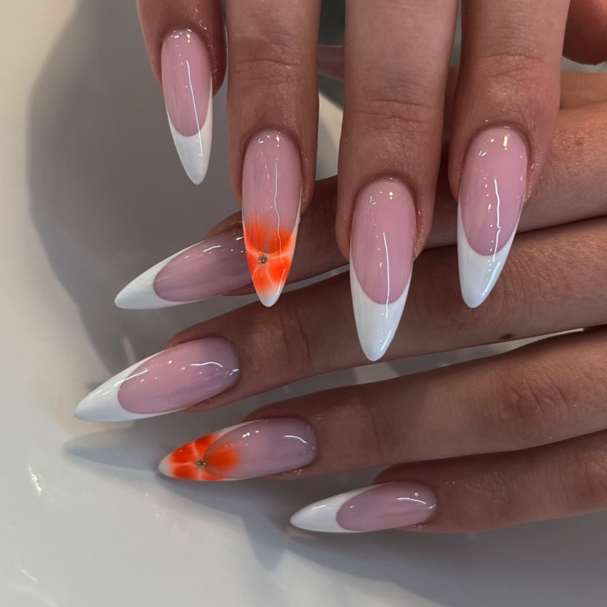 Poppy Bloom French nails