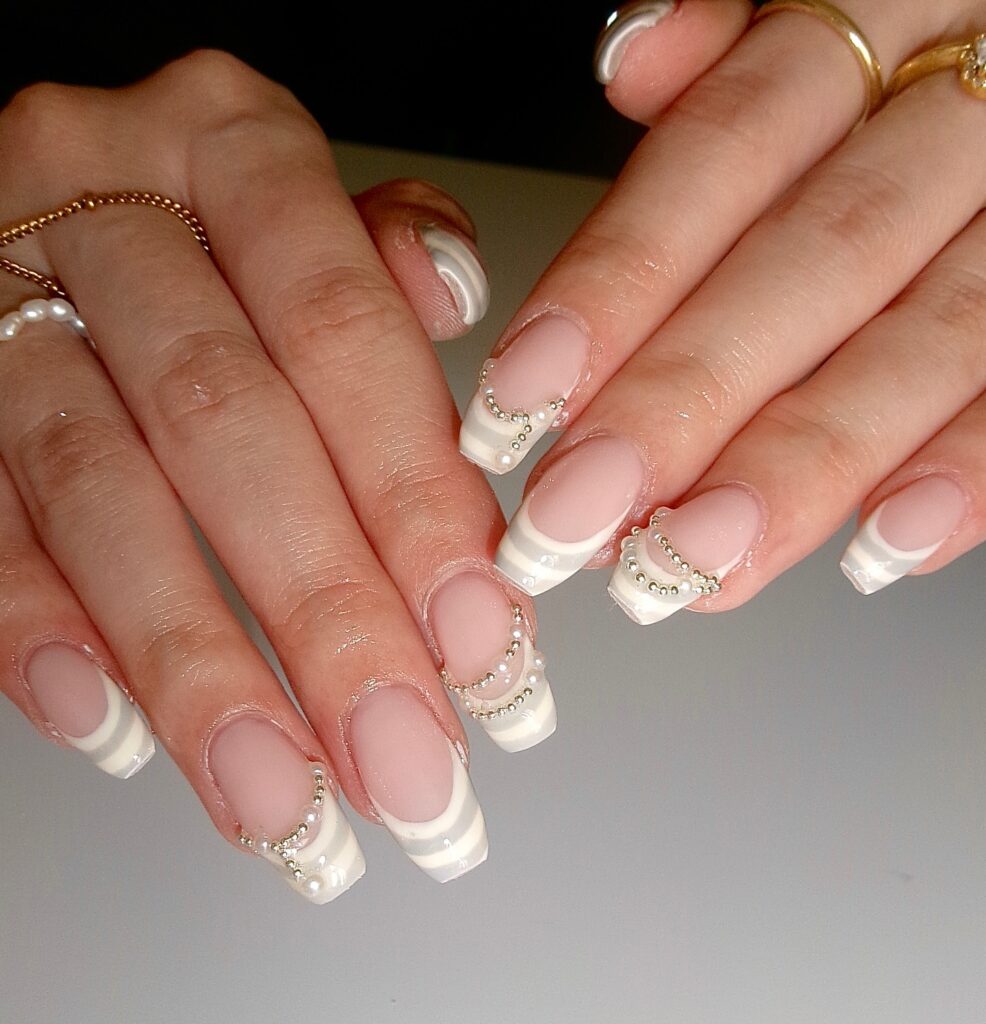white french ballerina nails