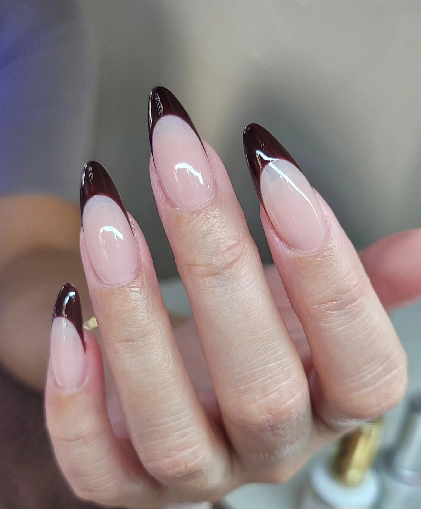 chocolate brown french tip nails