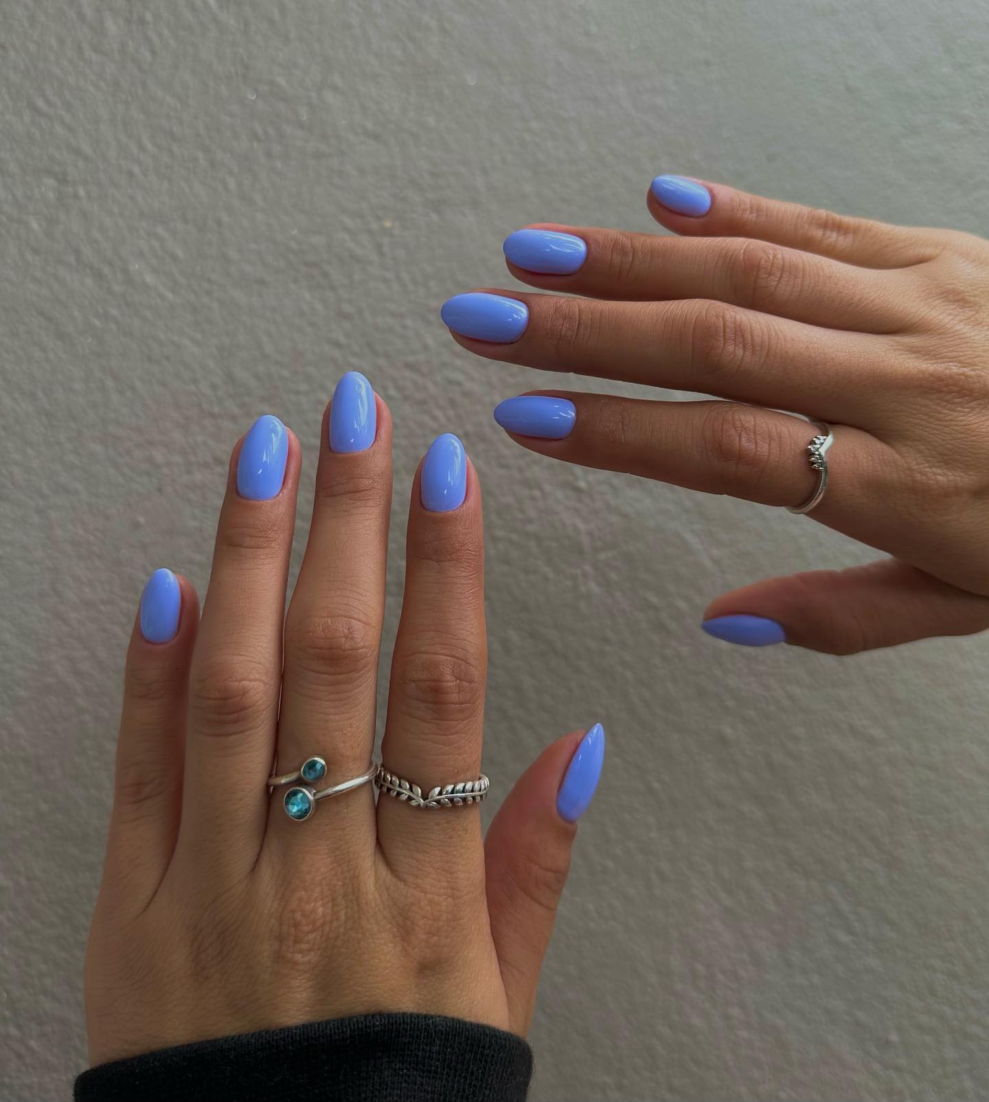 solid blue nail color