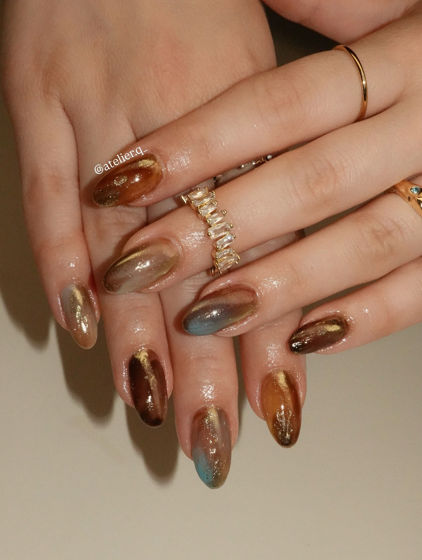 fall chrome nails