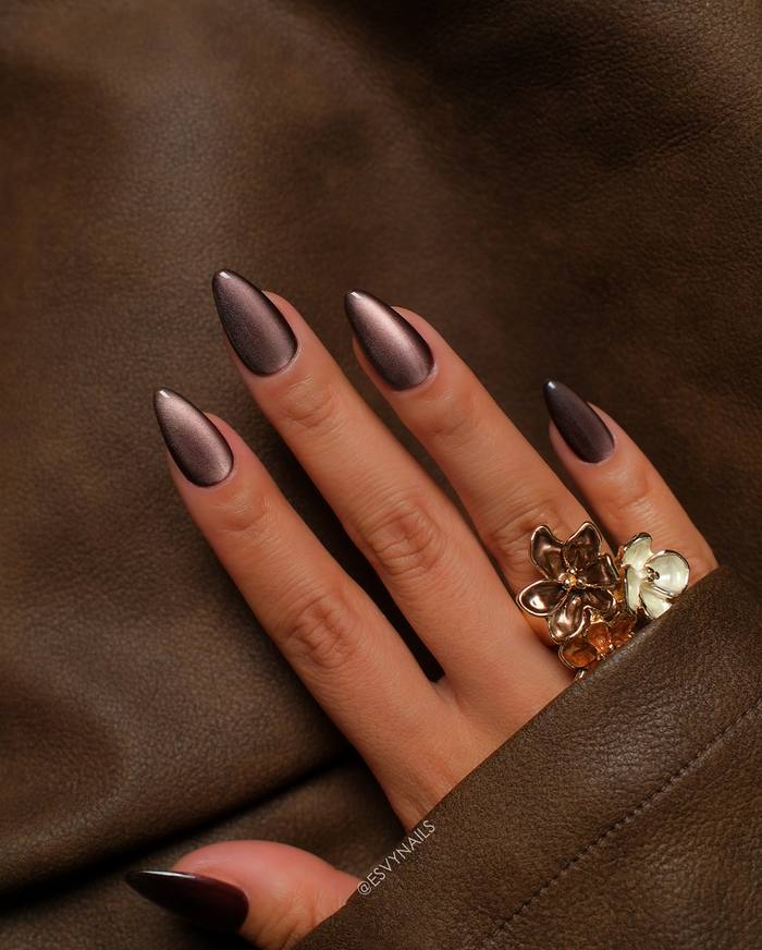 Plum-Brown Metallic Almond