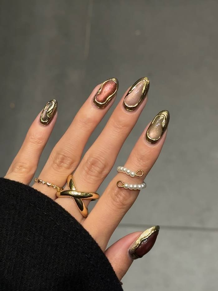 Gold Chrome Wrap Cat Eye