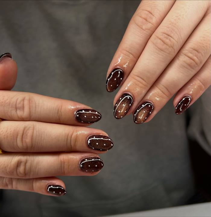 Espresso Cat Eye with Constellation Dots