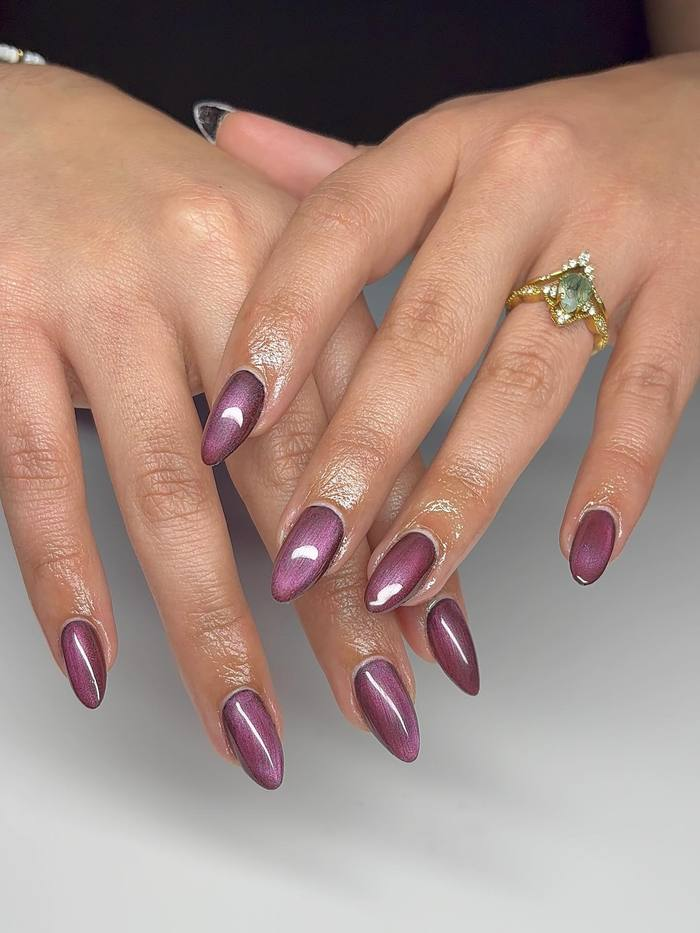 Mauve-Plum Cat Eye Almond