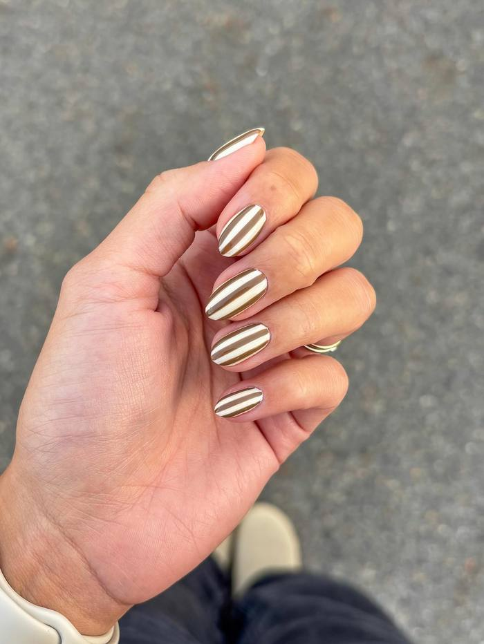 Olive and Cream Diagonal Stripes
