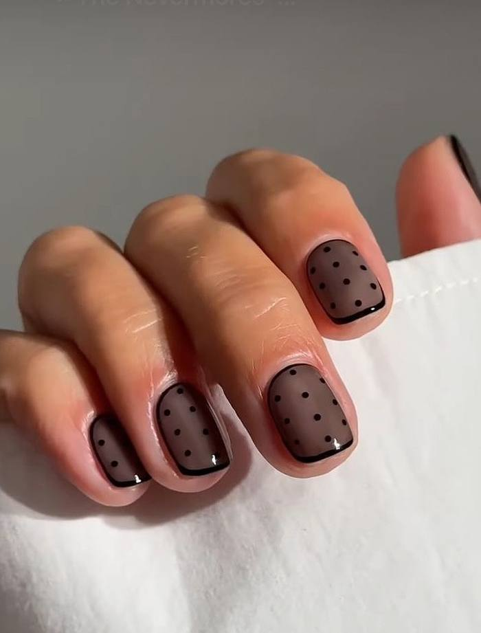 Sheer Mocha with Polka Dots